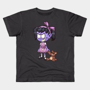 Zombie Girl With Teddy Bear Kids T-Shirt